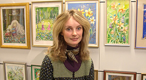 Diana Sapokaite på Fisksätra Stadsbibliotek